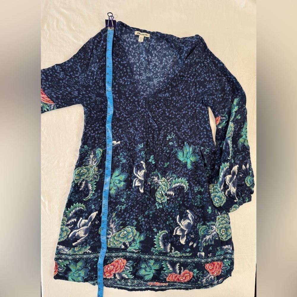 SOLD NOT FOR SALE Billabong Navy Floral Boho Peasant Dress Junior M - Picture 14 of 16